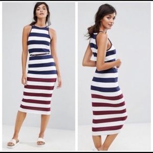 NWT TED BAKER Rowing Stripe Bodycon Dress